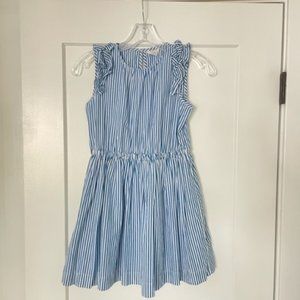Crew Cuts GIrl Dress White and Blue Stripes size 8 y/o